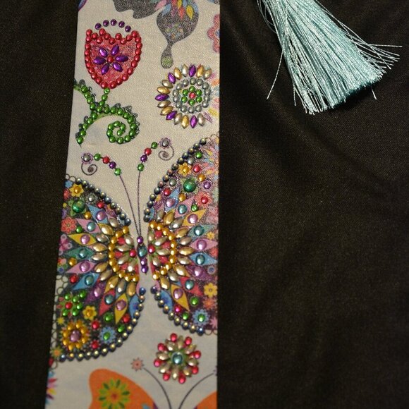 Handmade Butterfly Bookmark Diamond Painting Art Flower Butterfly NEW - Picture 5 of 5